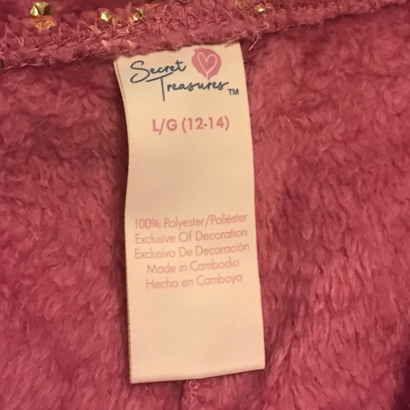 Secret Treasures fluffy pink pull-on sleep pants with gold snowflake pattern (L) - Picture 8 of 16